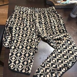 Black and Cream Patterned Women's Pants